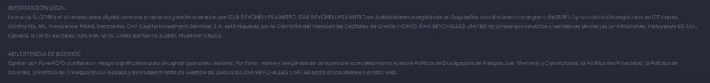 Regulación del broker Algobi